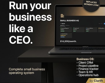 Notion Business Template, Small Business CRM Dashboard, Agency Client Portal, All in One Project Management Workspace, Notion Planner 2026
