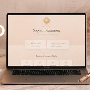 Plantilla HTML para kit de prensa de UGC Creator | Belleza y cuidado de la piel | Animada | Paquetes de precios | Página de portafolio | Descarga instantánea y editable