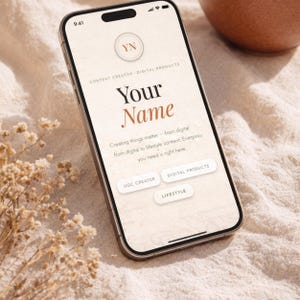 Pacchetto di template HTML "Link in Bio" | Versione scura e chiara | Animato | Senza codice | Alternativa a Linktree | Creatore di contenuti generati dagli utenti | Download immediato