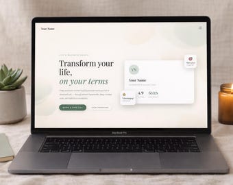 HTML Life Coach Website Template | Animated One Page with Booking Form & Pricing Tiers | Sage Green
