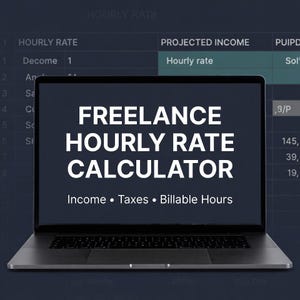 Freelance Hourly Rate Calculator | Interactive Html Pricing Tool for Business | Income Tax and Billable Hours | Freelancer Success Asset