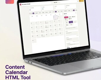 HTML Content Calendar 2026 for Creators | 30-Day Social Media Planner with Caption Library & Brand Deals Tracker