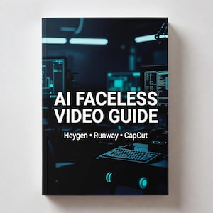 TikTokやYouTube向けのAI顔なし動画ガイド｜Heygen Runway CapCutワークフロー｜撮影なしで動画を作成｜PLR MRRデジタル製品PDF