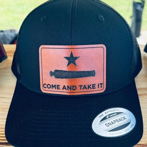 Come and Take It Leather Patch Hat, Custom Leather Patch Hats