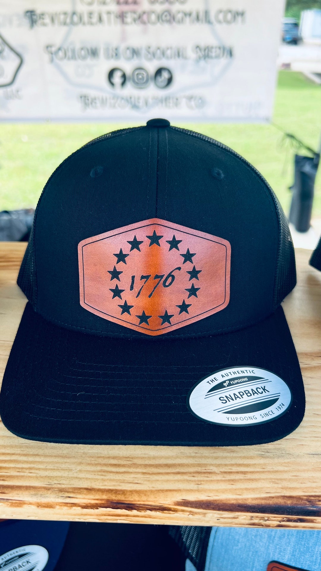 1776 Leather Patch Hat, Custom Leather Patch Hats Etsy