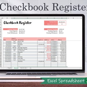 Digitales Scheckbuch Register - MS Excel | Scheckheft Vorlage