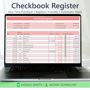 Registro de chequera digital - Hojas de cálculo de Google / Plantilla de chequera