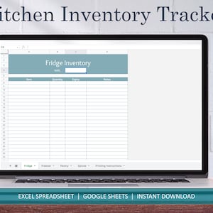 Küchen Bestands-Tracker | Google Sheets und MS Excel | Lebensmittelinventur