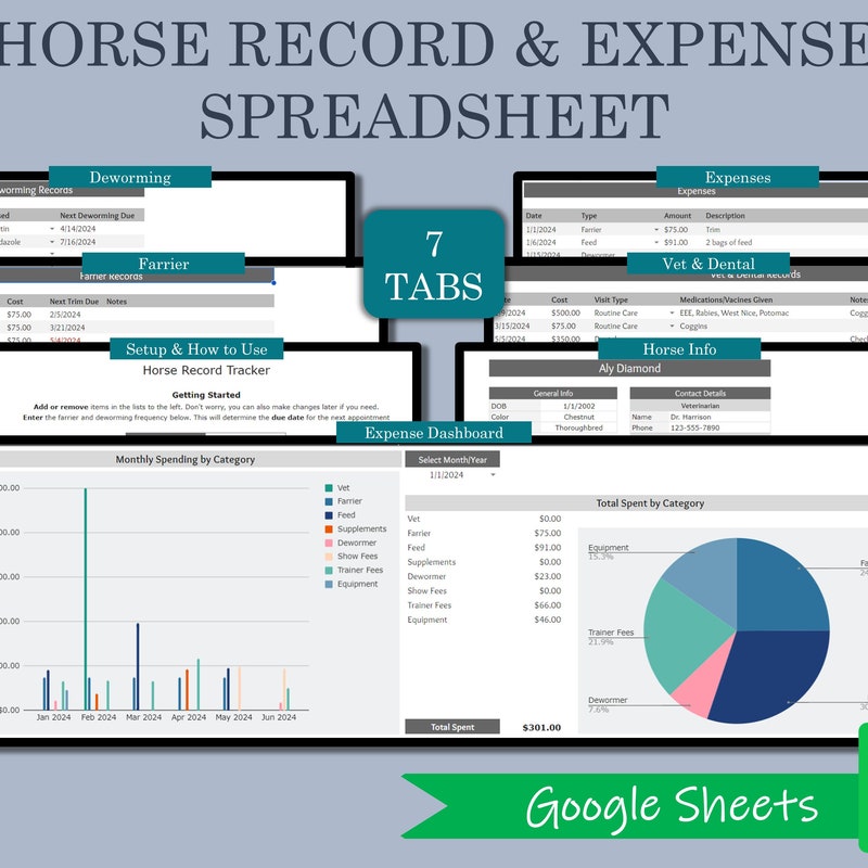 Horse Care Tracker Sheets - Etsy