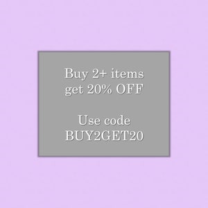 Buy 2 or more items, get 20% with code BUY2GET20