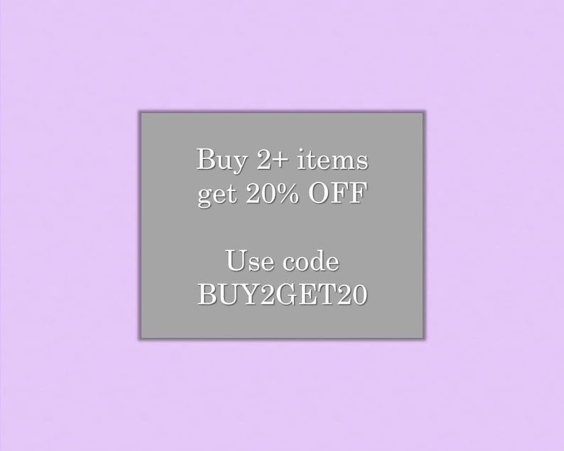 Buy 2 or more items, get 20% with code BUY2GET20