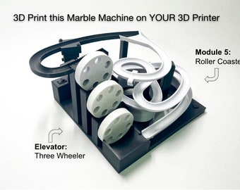 Marble Machine Kinetic Art - STL File for 3D Printing - Digital Download - office desk gadget rolling ball sculpture office decor Marble Run