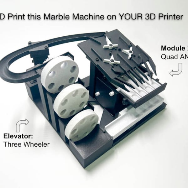 Marble Machine Kinetic Art - Fichier STL pour l'impression 3D - Téléchargement numérique - Gadget de bureau roulant boule sculpture décor de bureau Marble Run