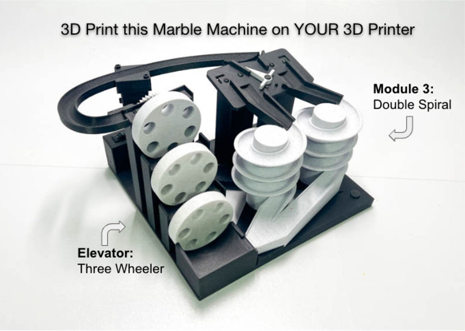 3D Printed Marble Machine STL File – Kinetic Art Rolling Ball Sculpture ...