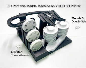 Marble Machine Kinetic Art - STL File for 3D Printing - Digital Download - office desk gadget rolling ball sculpture office decor Marble Run