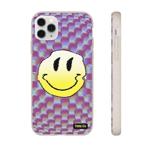 TRIPPY GROOVY SMILEY **biodegradable** iphone case