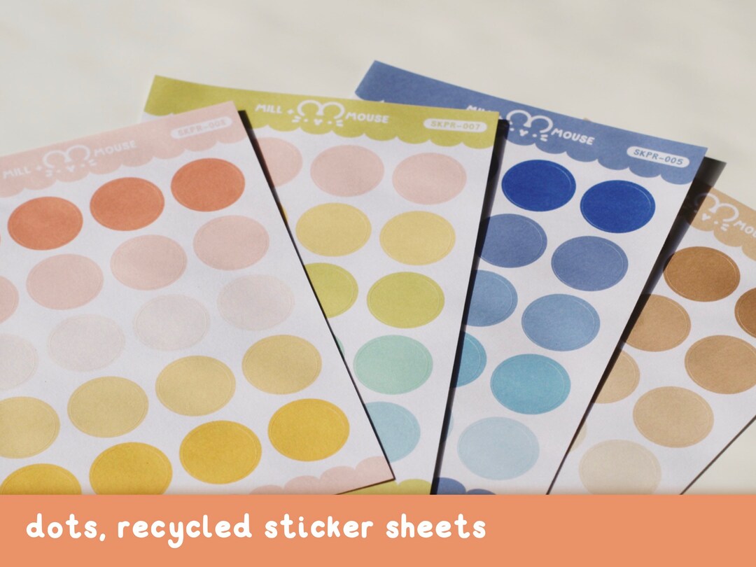 Colour Coding Dots, Recycled Sticker Sheet, Multiple Colours — Mill and ...