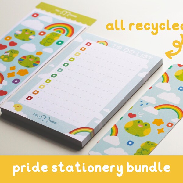 pride stationery bundle, recycled — mill and mouse stationery