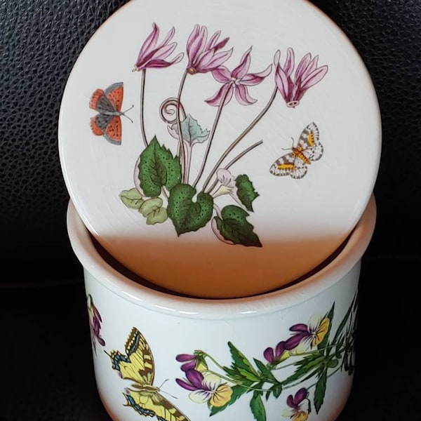 Storage jar with rubber seal in lid.  Portmierion.  1972  Britain china