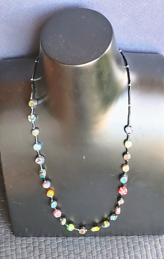 Poly clay bead necklace