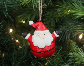 Ceramic Jolly Santa Christmas Tree Ornament