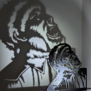 Coffin Casters Movie Monsters - Shadow Caster with LED Light and 6 Spooky Silhouettes | Halloween Decor | Halloween Art| Office Décor