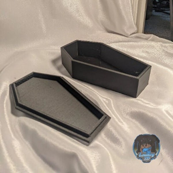 3D Printed Coffin, Casket, Toe Pincher Stash trinket box for small items jewelry or trinkets.