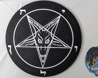 Sigil of Baphomet Wall Art | Pentagram | Black and White Office Decor | Church of Satan