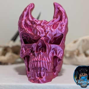 Cráneo de demonio / Decoración gótica impresa en 3D única