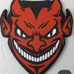 Unique  Multi-Colored Devil Face Wall Hanging | Office Decor | Man Cave Art | Garage Art|