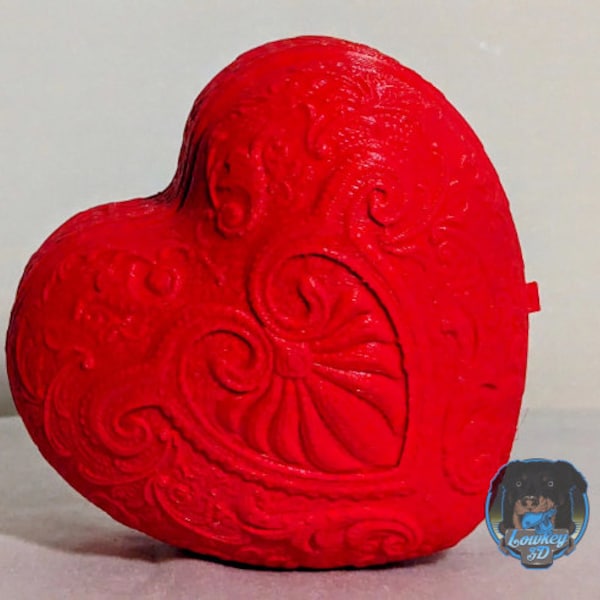 Cadeau imprimé en 3D en forme de cœur/boîte à bijoux | Coffret Cadeau Saint Valentin Déco | Saint Valentin