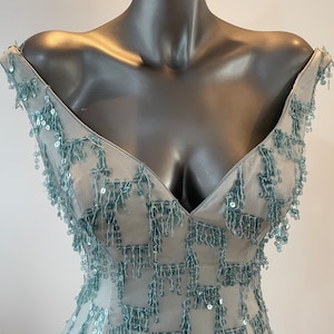 Caroline Holmes - Pale Blue Off-the-Shoulder Gown with Mermaid Skirt