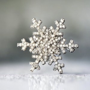 Sparking White Rhinestone Snowflake Brooch Pin, Brooch Pin, Unique ...