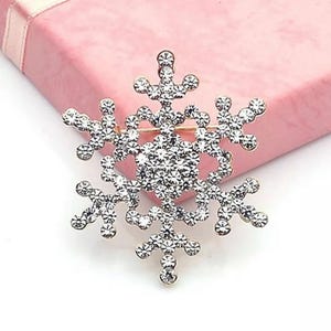 Sparking White Rhinestone Snowflake Brooch Pin, Brooch Pin, Unique ...