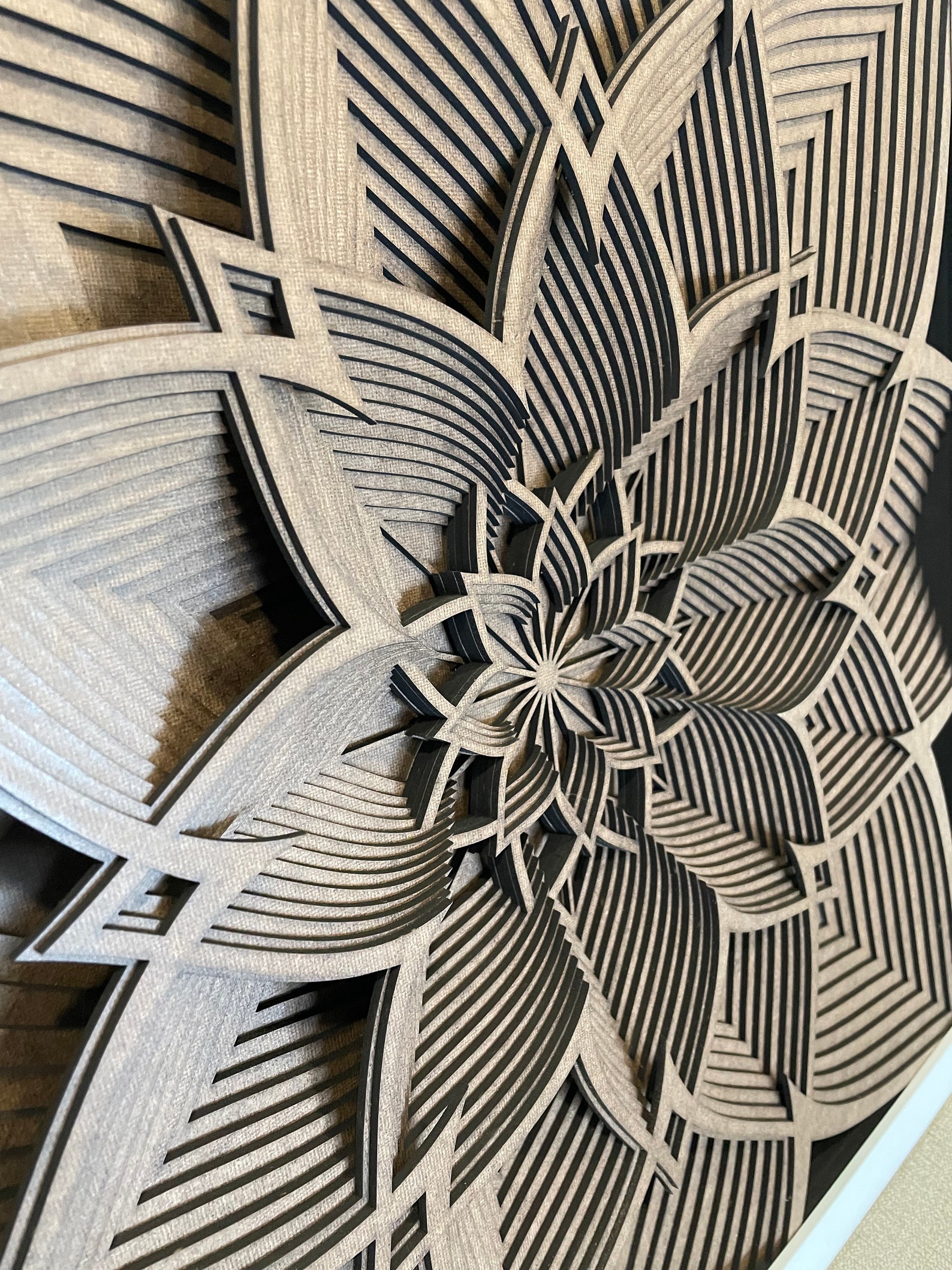 Sacred Geometry Wall Art Laser Cut Wood Mandala Fractal Art 3D Mandala ...