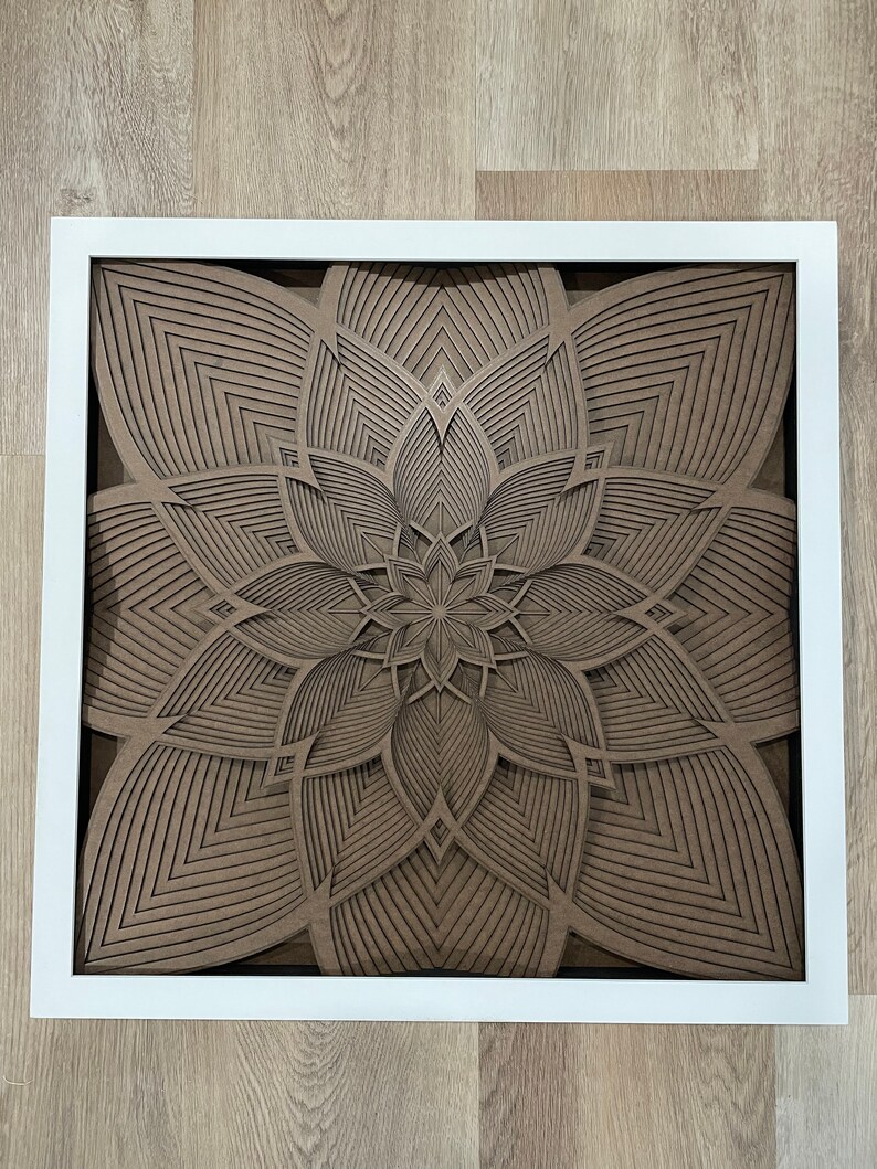 Sacred Geometry Wall Art Laser Cut Wood Mandala Fractal Art 3D Mandala ...