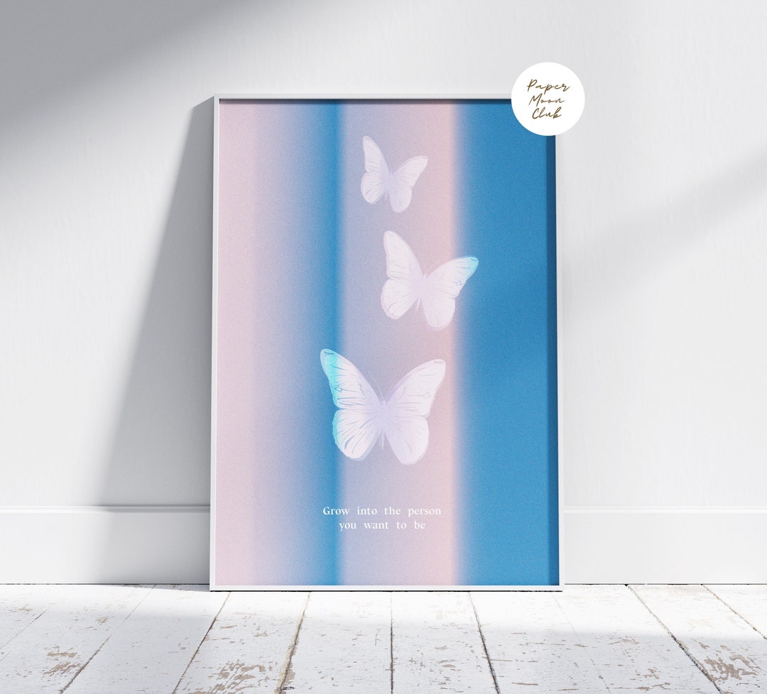 Growth Mindset Butterfly Art Print Inspirational Quote Print Etsy