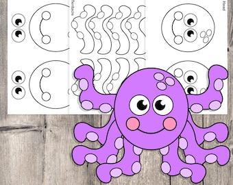 Octopus Craft, Ocean Animal Printables, homeschool printables, summer activity, sea animals, Ocean Animals Activity, science homeschool