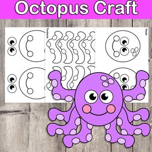 Octopus Craft, Ocean Animal Printables, homeschool printables, summer activity, sea animals, Ocean Animals Activity, science homeschool