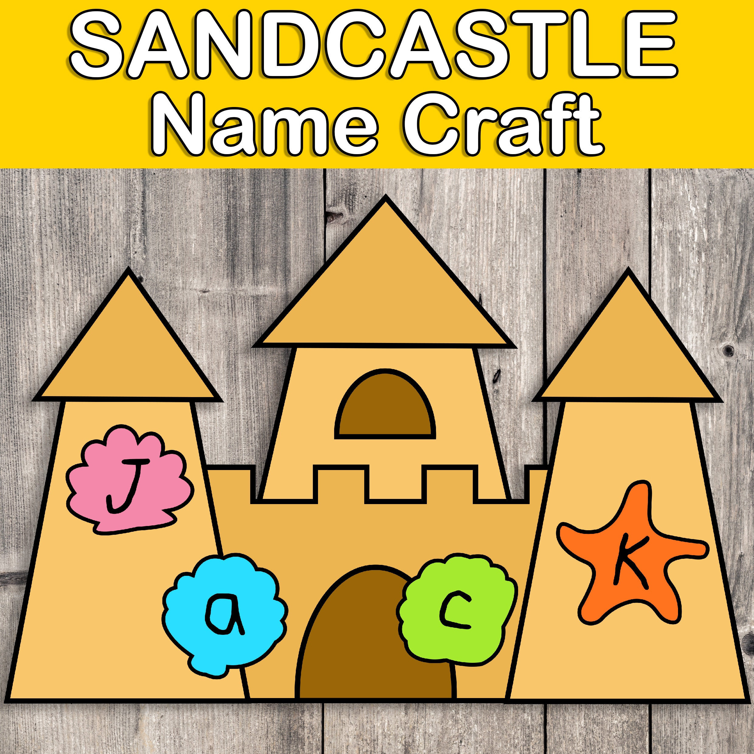 Sandcastle Craft, Summer Craft, Name Craft, Homeschool Activity