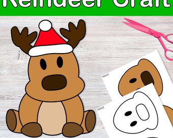 Christmas Craft, Christmas Family Activity, Christmas Party Games, Christmas Activity, Christmas Coloring Pages, Reindeer Craft, Reindeer