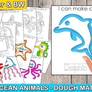 Ocean Animals Playdough Mats, Ocean Animals, Fine Motor Skills, playdough mats, homeschool, toddler activities, montessori toddler