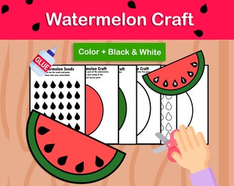 Watermelon Craft / Summer Activity / Last day of school / End of year craft - Instant download / Digital product