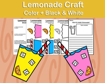 Lemonade Craft / Summer Craft / Writing Activity / End of year activity / Instant download