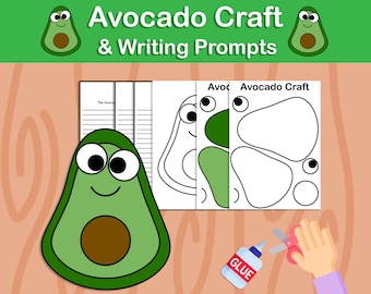 Avocado Craft / Writing Prompts / Bulletin Board / Nutrition / Healthy Food / Instant download