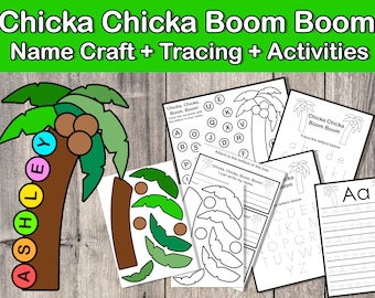 DIGITAL Chicka Chicka Boom Boom Story Companion, Name Craft , Activities, Trace A-Z, Read aloud, Book craft