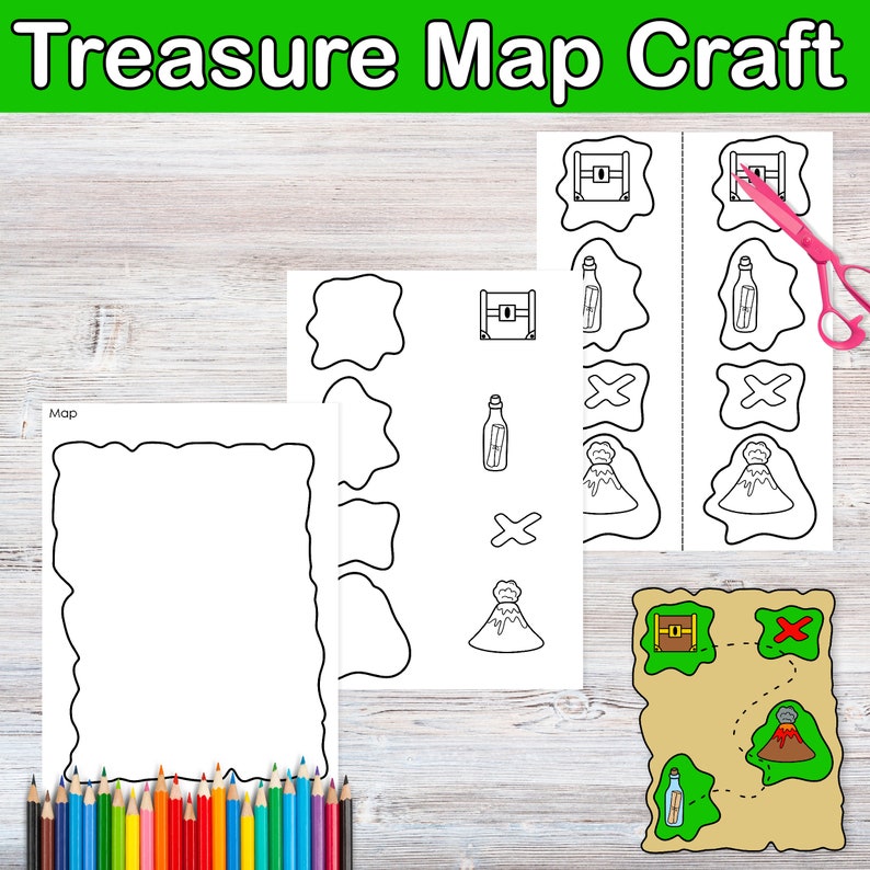 Treasure Map Craft, Printable Activity, Kindergarten Activity ...