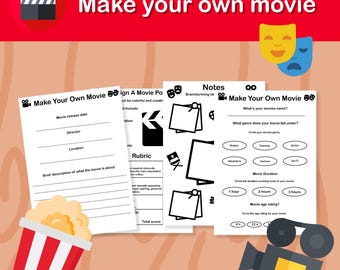 Je eigen film maken, Creatief schrijven, een filmposter ontwerpen, Project, Schrijfactiviteit, Thuisschoolactiviteit, Schrijfvaardigheid, ELA, ESL