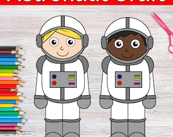 Outer Space Astronaut Craft | Cut and Paste| Preschool Kindergarten 1st Grade, Printable Space Activity | Cut and Paste Craft