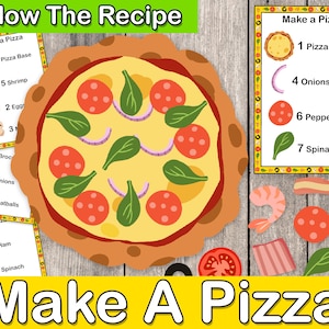 Make A Pizza, Pretend Play, toddler activities, busy book, homeschool printables, Preschool Activities, kindergarten printables
